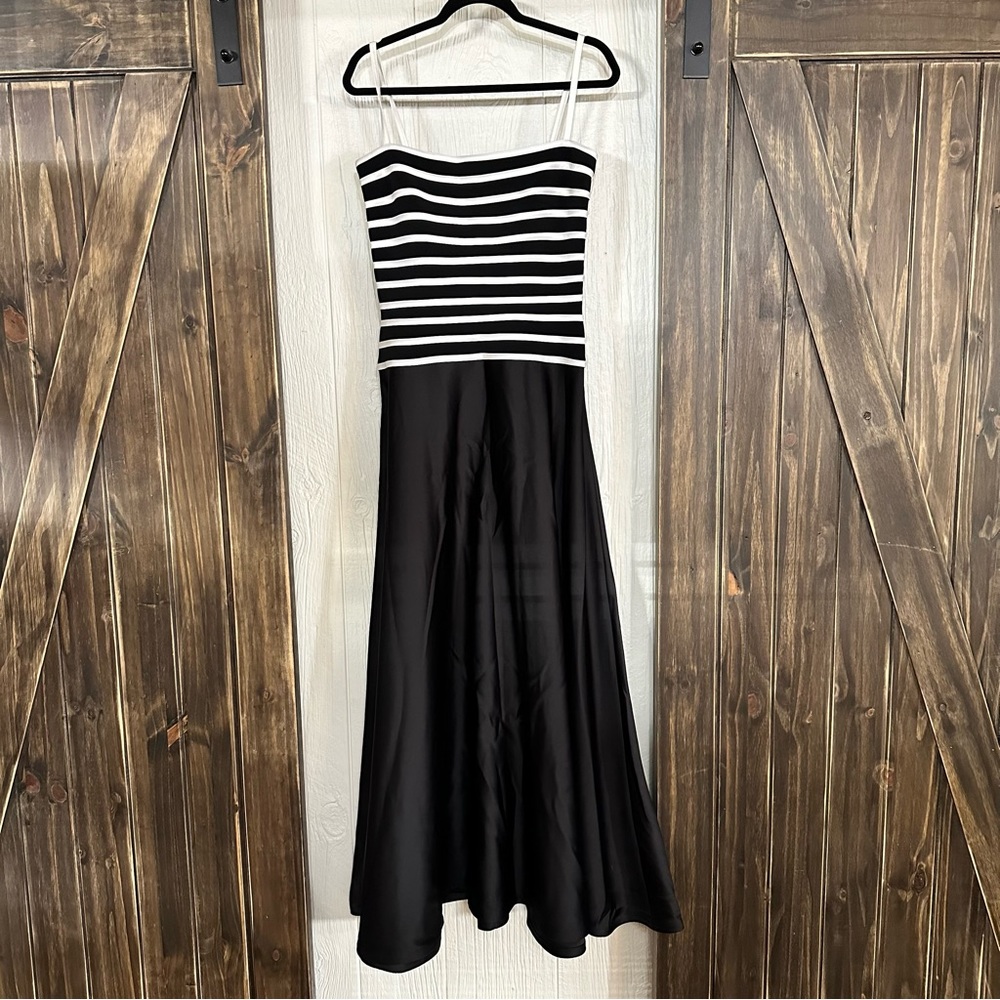 Black and White Striped Maxi Dress
